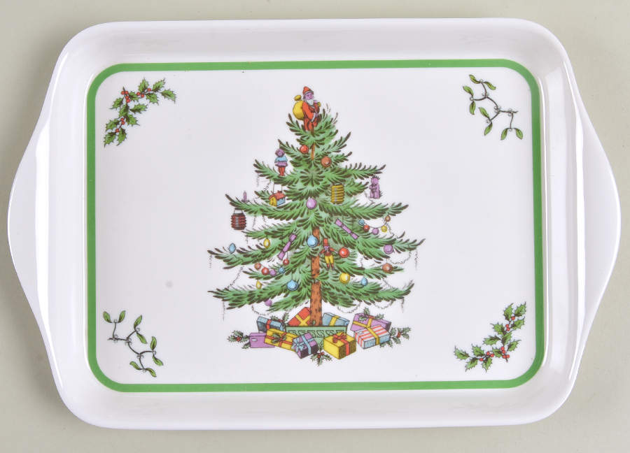 Christmas Tree 8" Rectangular Melamine Tray by Spode-1