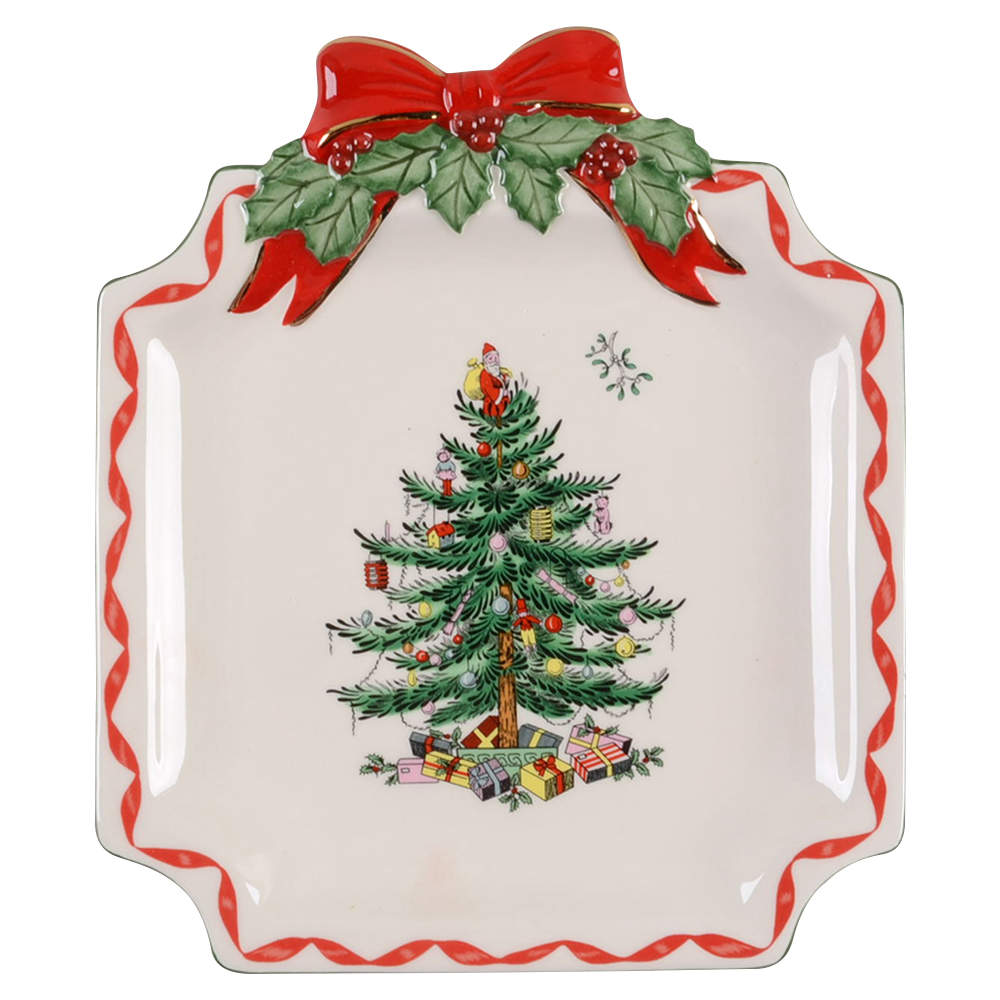 Christmas Tree Canape Plate by Spode-1