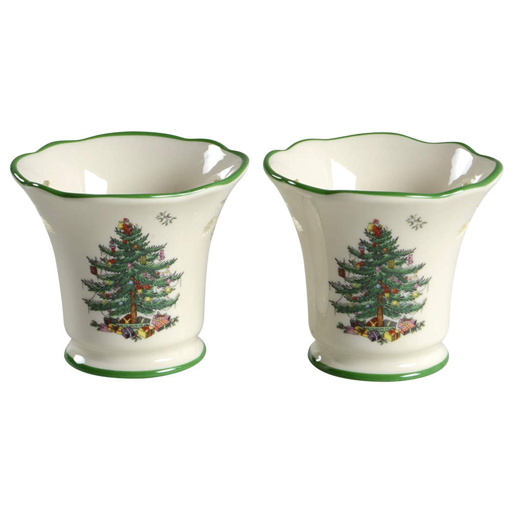 Christmas Tree 2" Tea Light Candleholder - Set of 2 by Spode-1