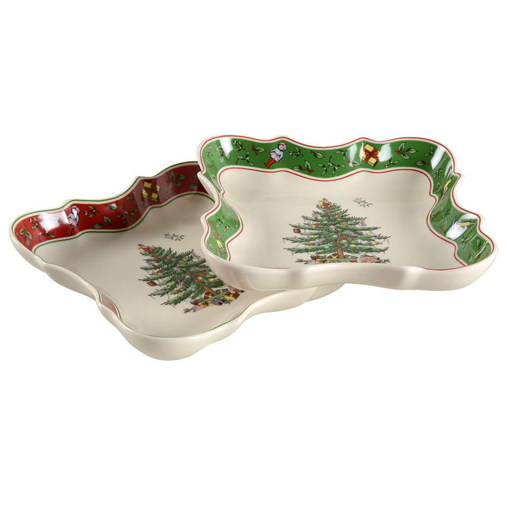 Christmas Tree 8" Devonia Dish - Set of 2 Motifs by Spode-1