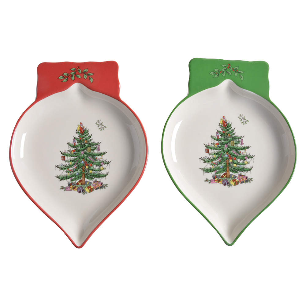 Christmas Tree (Set of 2 Motif) Ornament Dish by Spode-1