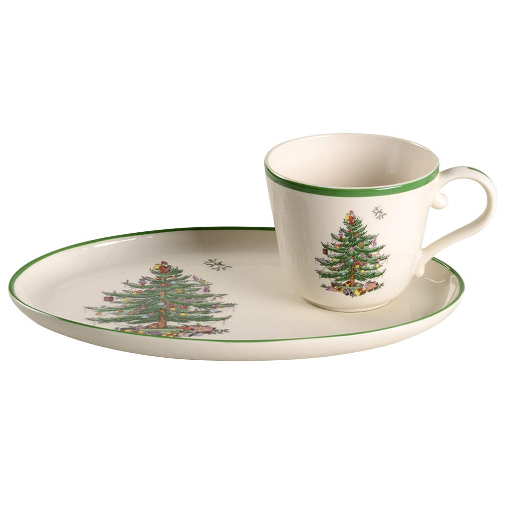 Christmas Tree Soup & Sandwich Set (Tray & Mug) by Spode-1
