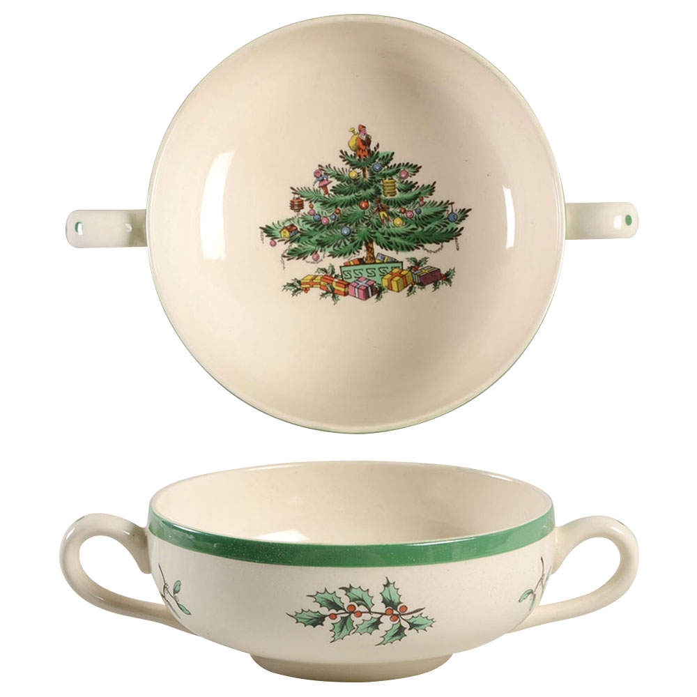 Christmas Tree Flat Cream Soup Bowl by Spode-1