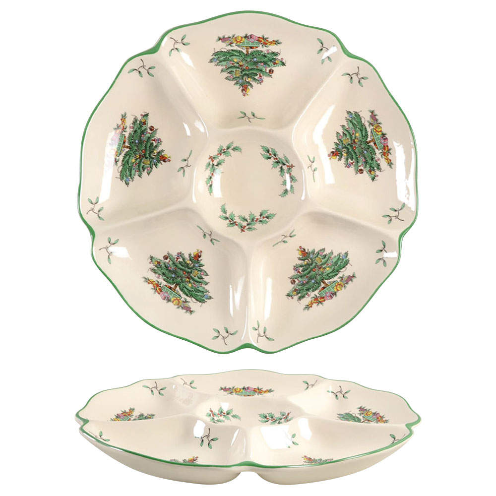 Christmas Tree Hors d'Oeuvre Tray by Spode-1