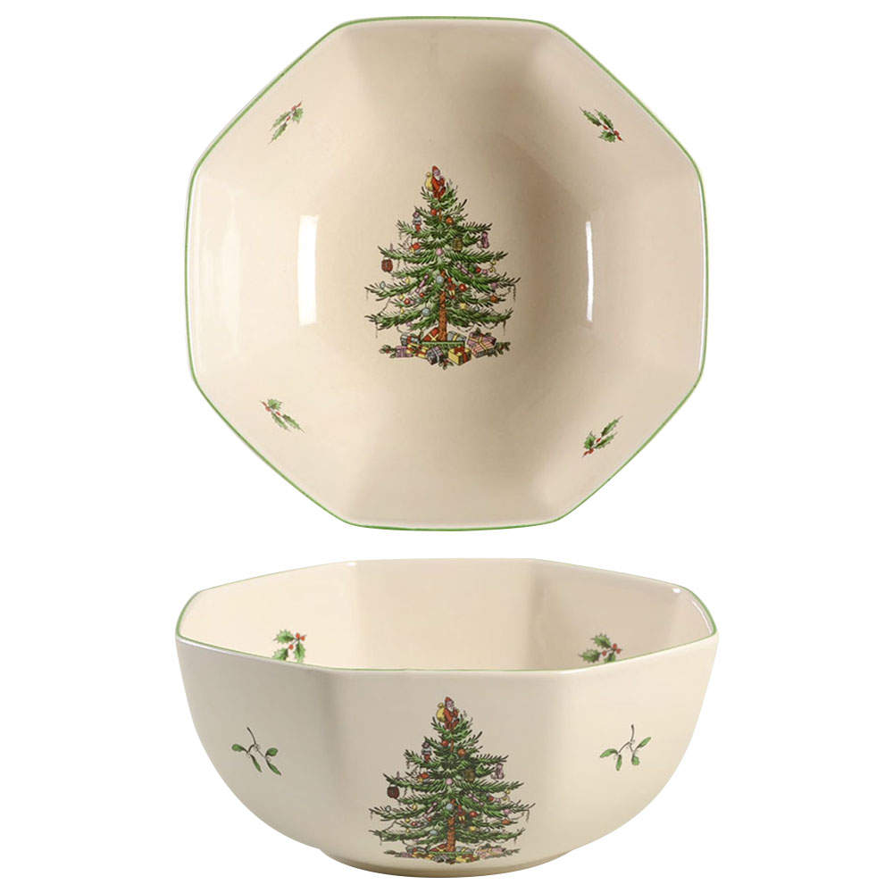 Christmas Tree 7" Octagonal Serving Bowl by Spode-1
