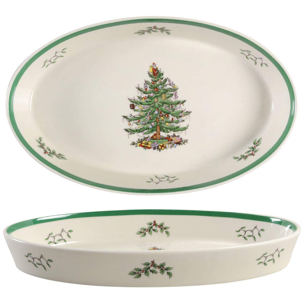 Christmas Tree 14" Oval Baker by Spode-1