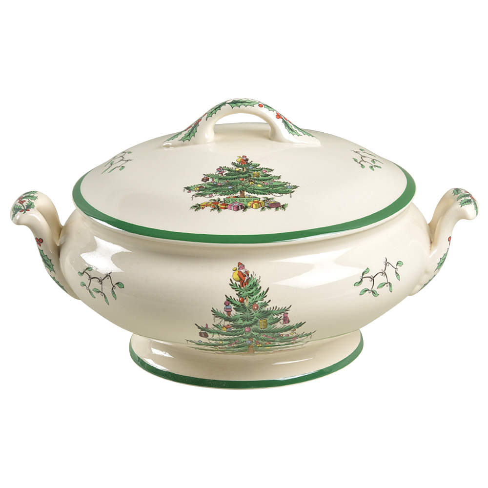 Christmas Tree Round Covered Vegetable by Spode-1