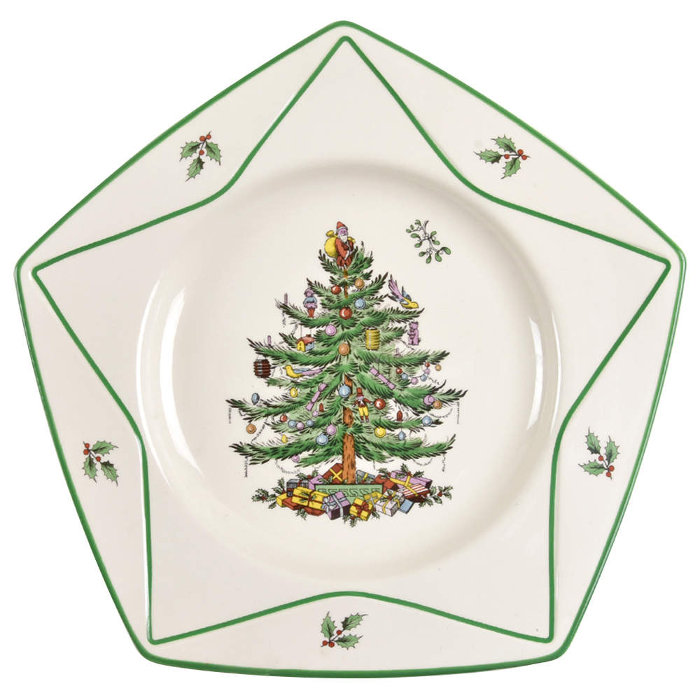 Christmas Tree 10" Star Shaped Plate by Spode-1