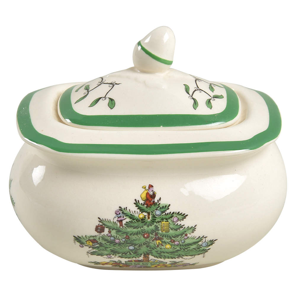 Christmas Tree Child's Sugar Bowl & Lid by Spode-1