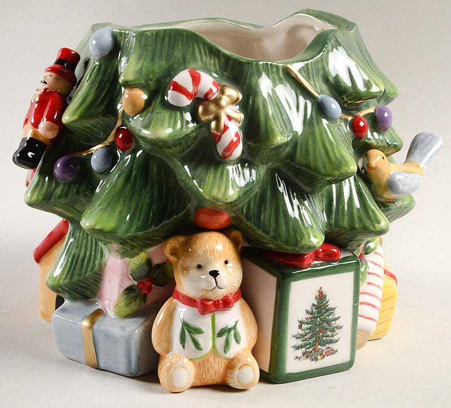 Christmas Tree Figural Cookie Jar No Lid by Spode-1