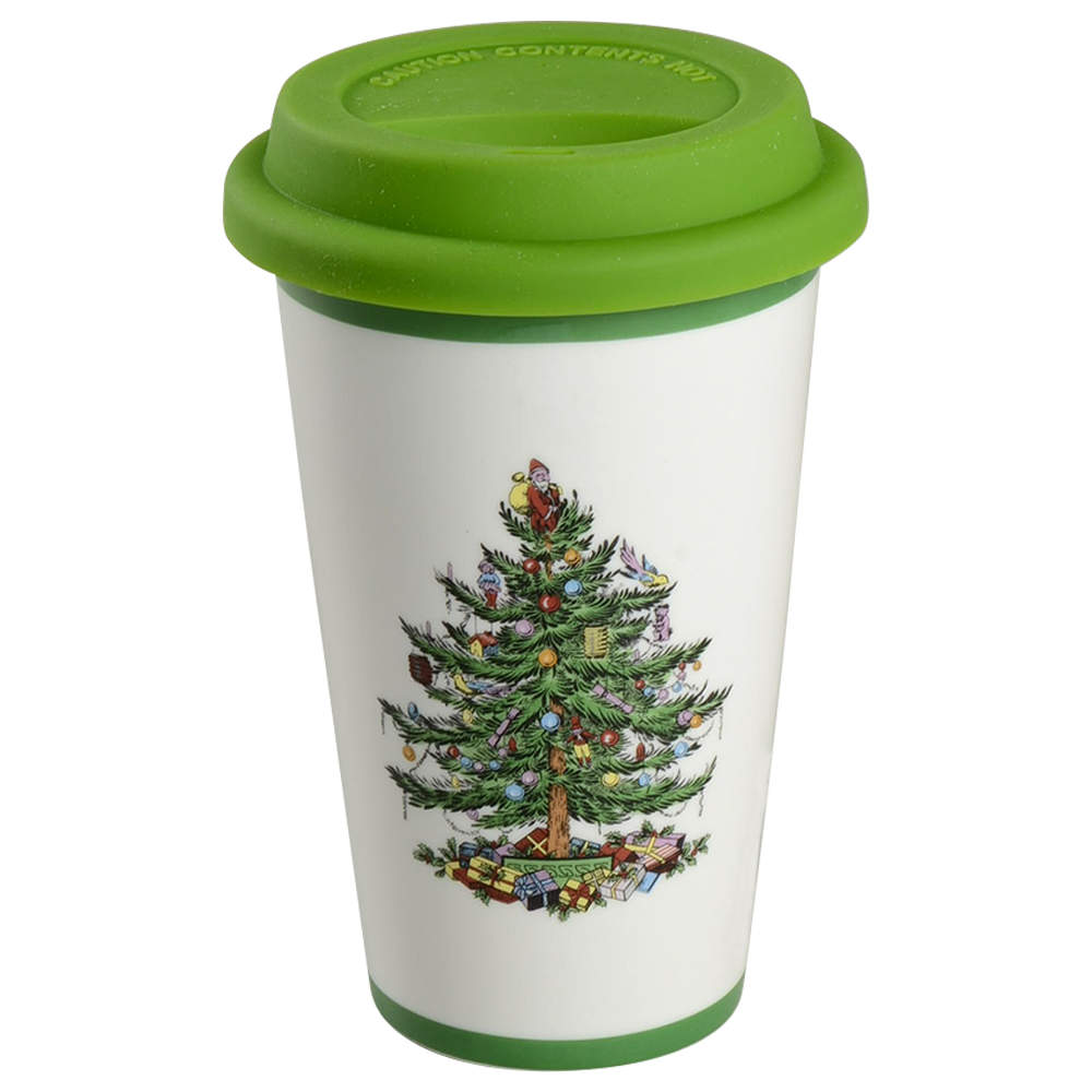 Christmas Tree Travel Tumbler & Silicone/Plastic Lid by Spode-1