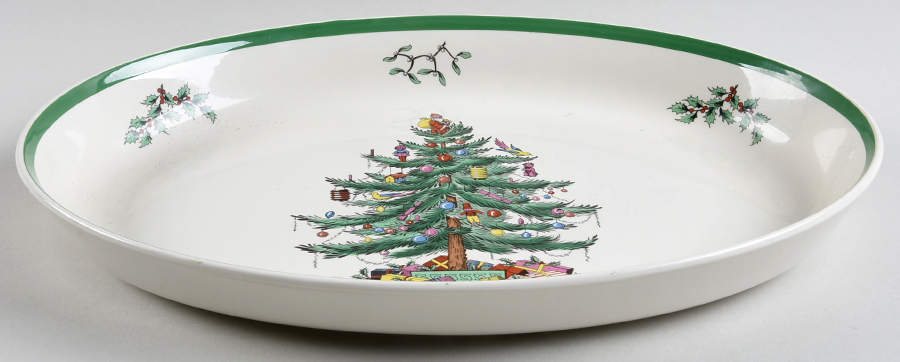 Christmas Tree 14" Oval Baker by Spode-1