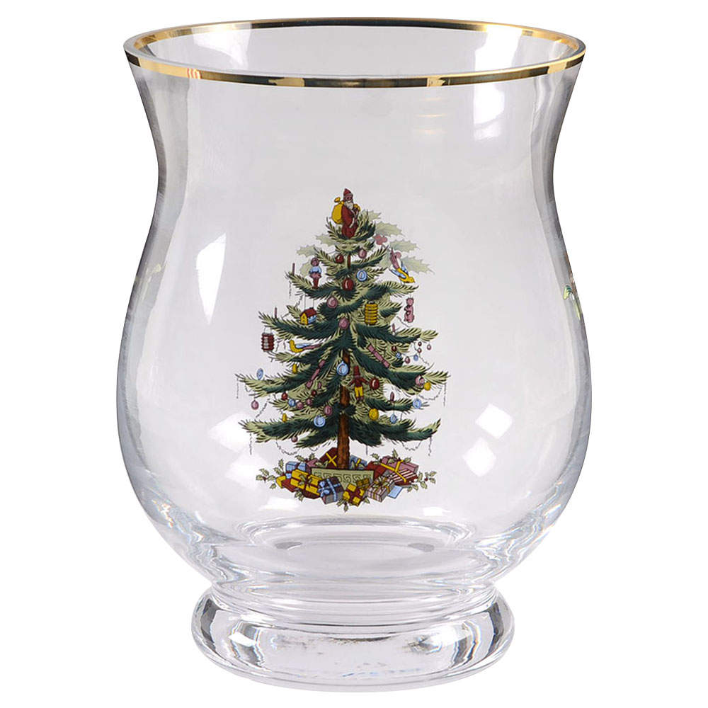Christmas Tree 6" Glassware Hurricane by Spode-1