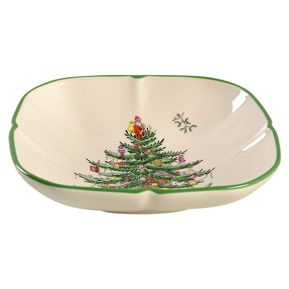 Christmas Tree 5" Square Sculpted Dish by Spode-1