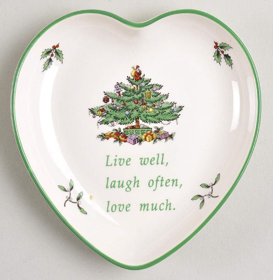 Christmas Tree Heart Shaped Dish by Spode-1