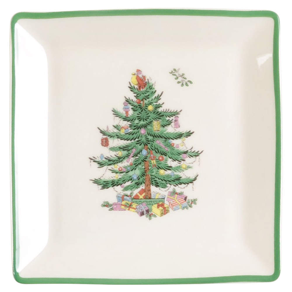 Christmas Tree Square Tidbit Plate by Spode-1