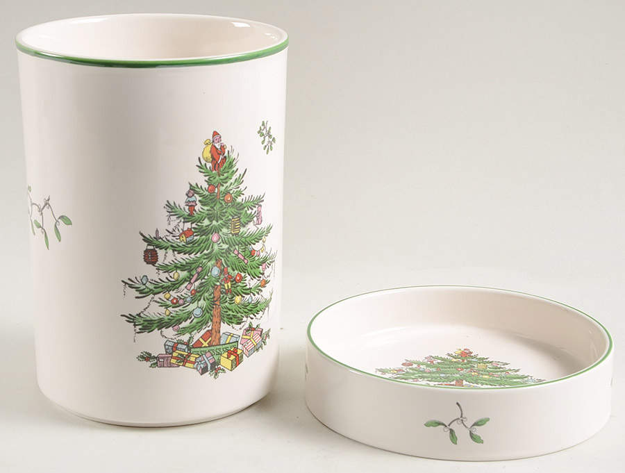 Christmas Tree Wine Cooler and Saucer Set by Spode-1