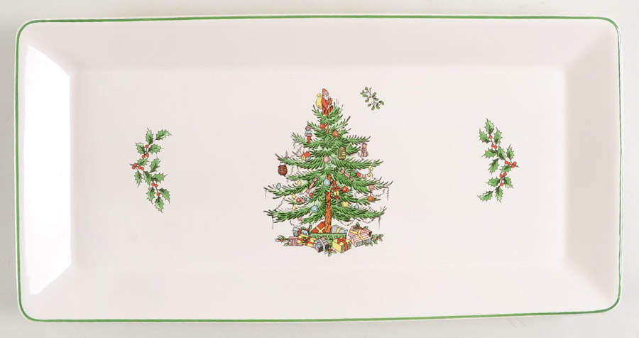 Christmas Tree 14" Rectangular Tray by Spode-1