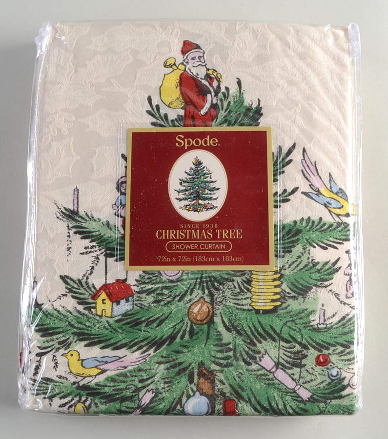Christmas Tree 72" X 72" Cloth Shower Curtain by Spode-1