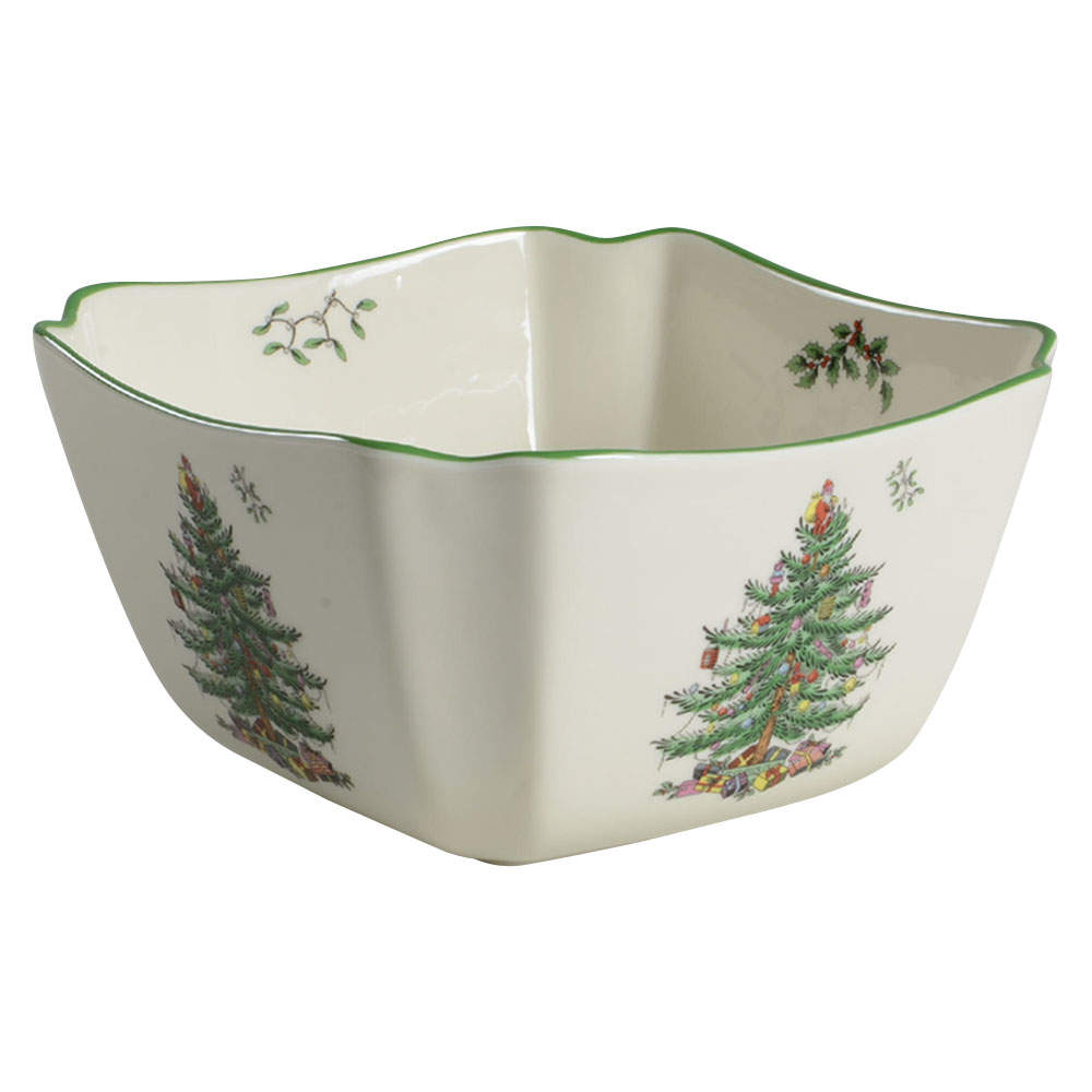 Christmas Tree 6" Square Bowl by Spode-1