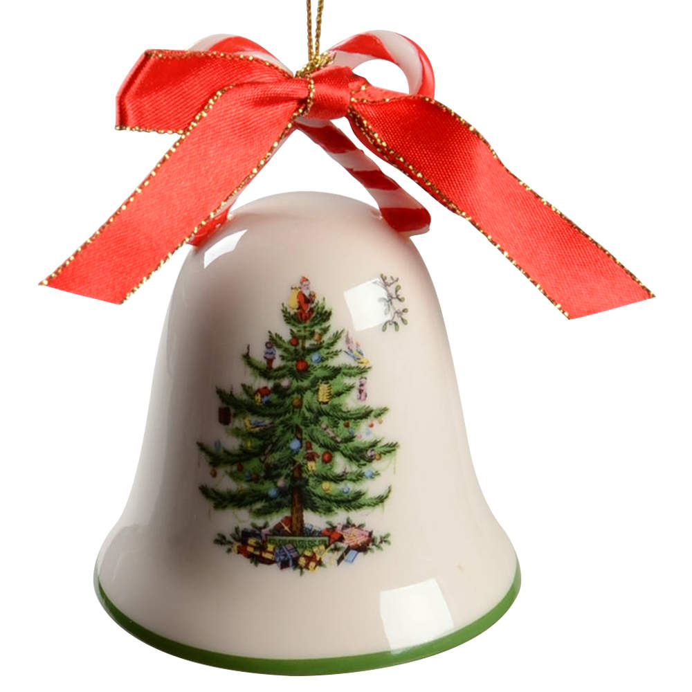 Christmas Tree Ornaments Candy Cane Bell - Boxed by Spode-1