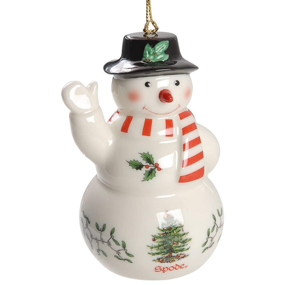 Christmas Tree Ornaments Snowman With Black Hat - Boxed by Spode-1