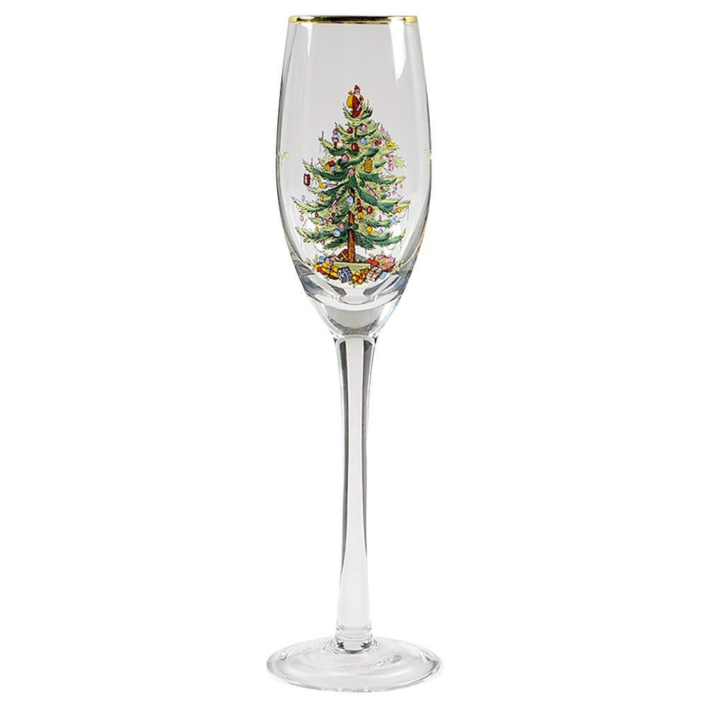 Christmas Tree Glassware Champagne Flute by Spode-1