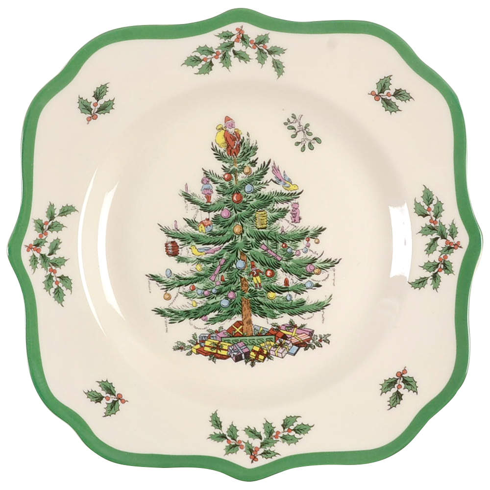 Christmas Tree Square Salad Plate by Spode-1