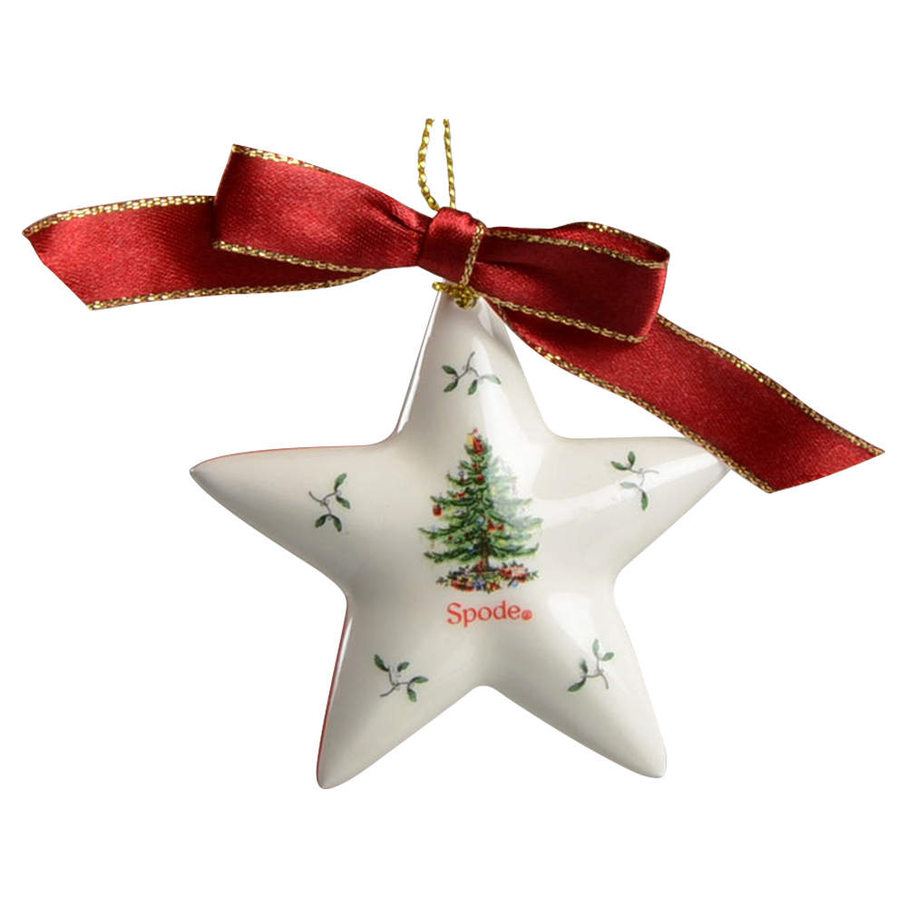 Christmas Tree Ornaments Star - Red Trim - No Box by Spode-1