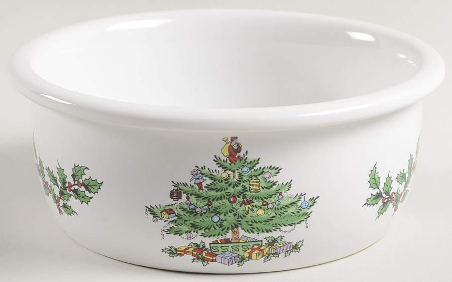 Christmas Tree 5" Round Food Storage Container No Lid by Spode-1