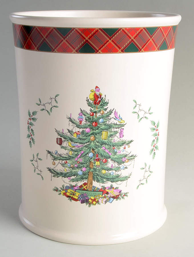 Christmas Tree China Waste Basket by Spode-1
