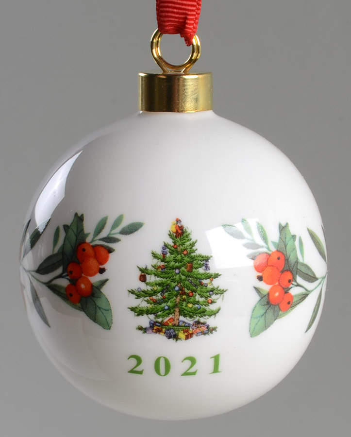 Christmas Tree Annual Bauble 2021 Dated Bauble - No Box Nb2021 by Spode-1