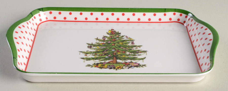 Christmas Tree 10" Rectangular Melamine Tray by Spode-1