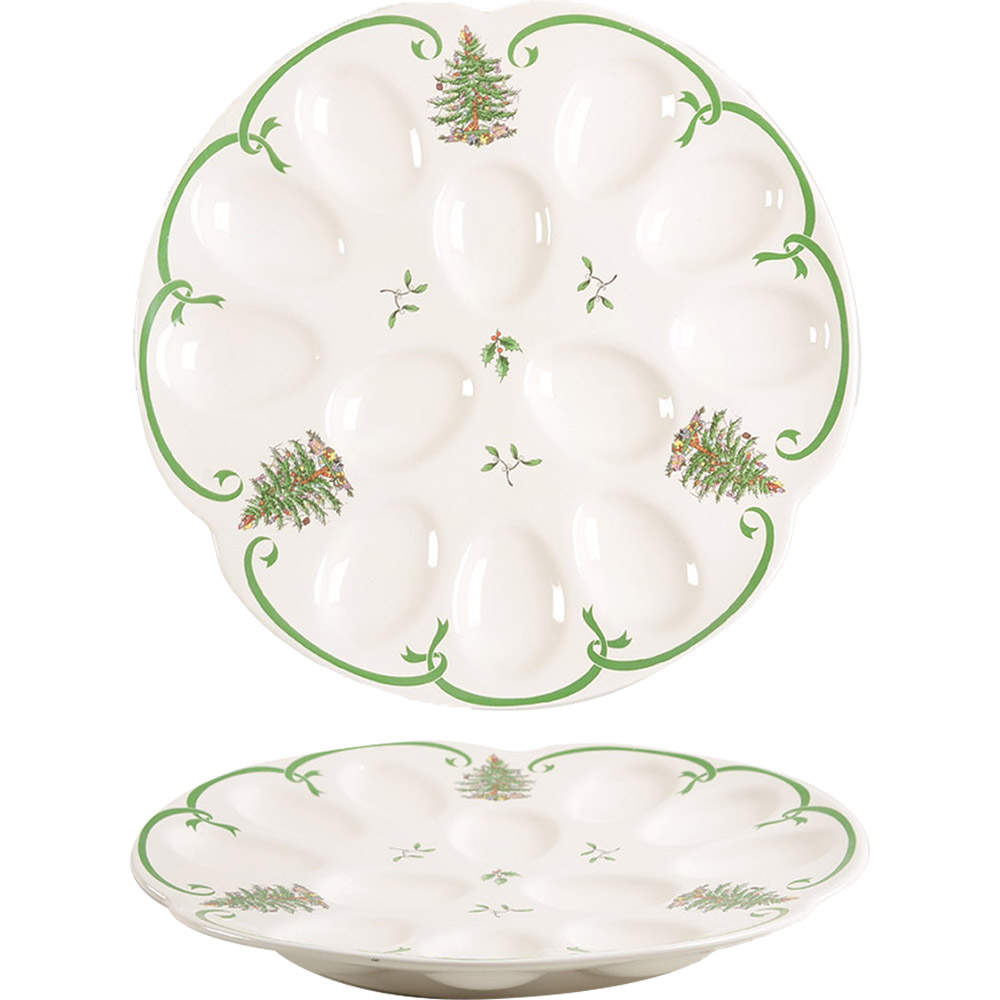 Christmas Tree Deviled Egg Plate by Spode-1