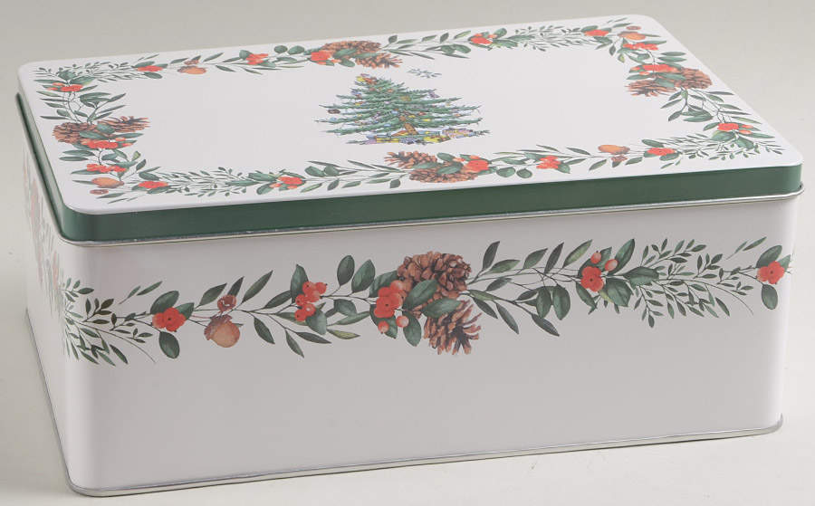 Christmas Tree Storage Tin by Spode-1