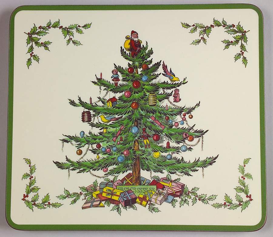 Christmas Tree Corkback Casserole Stand/Hot Pad by Spode-1