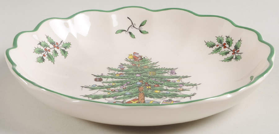 Christmas Tree 6" Scalloped Bowl by Spode-1