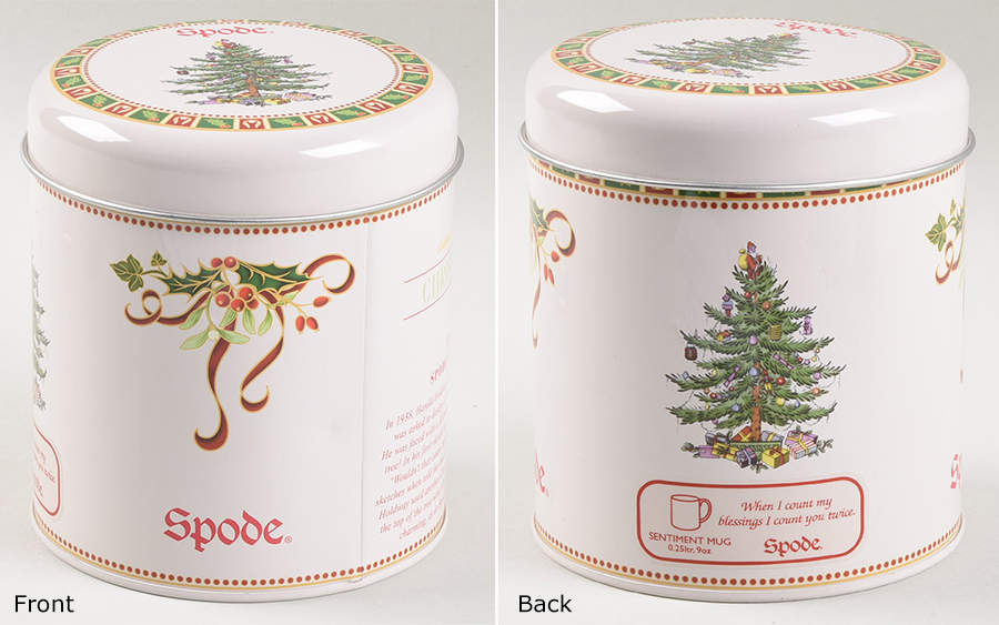 Christmas Tree Sentiment Mug & Tin w/Lid Set by Spode-1
