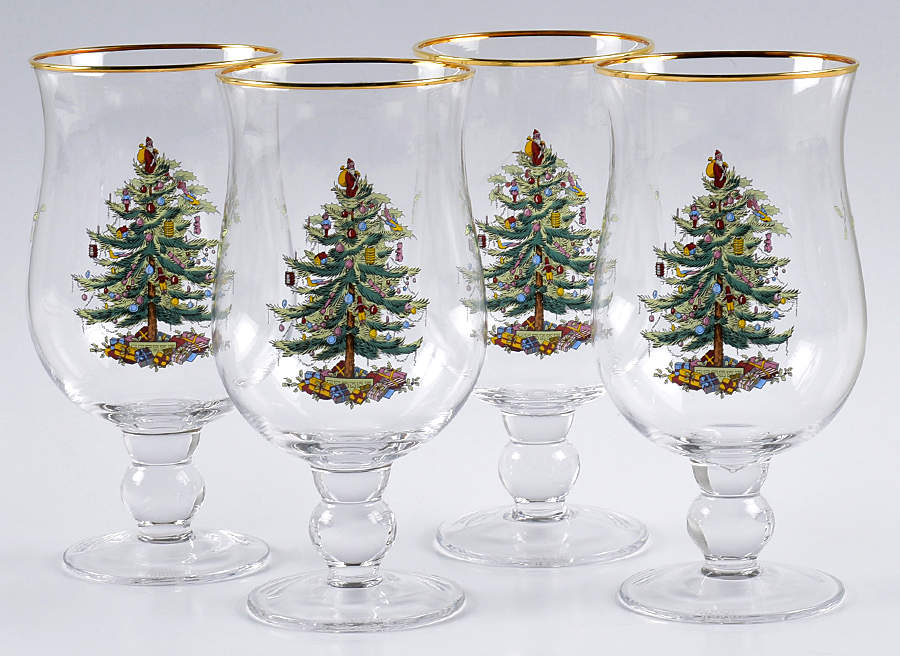 Christmas Tree Tulip All Purpose Glass - Set of 4 by Spode-1