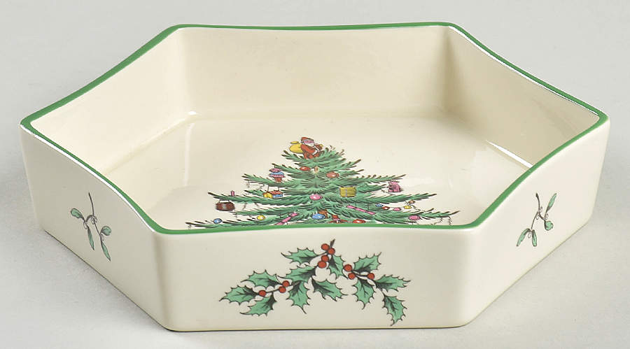 Christmas Tree 5" Hexagonal Bowl by Spode-1