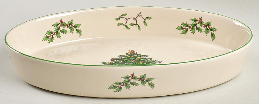Christmas Tree 10" Oval Baker by Spode-1