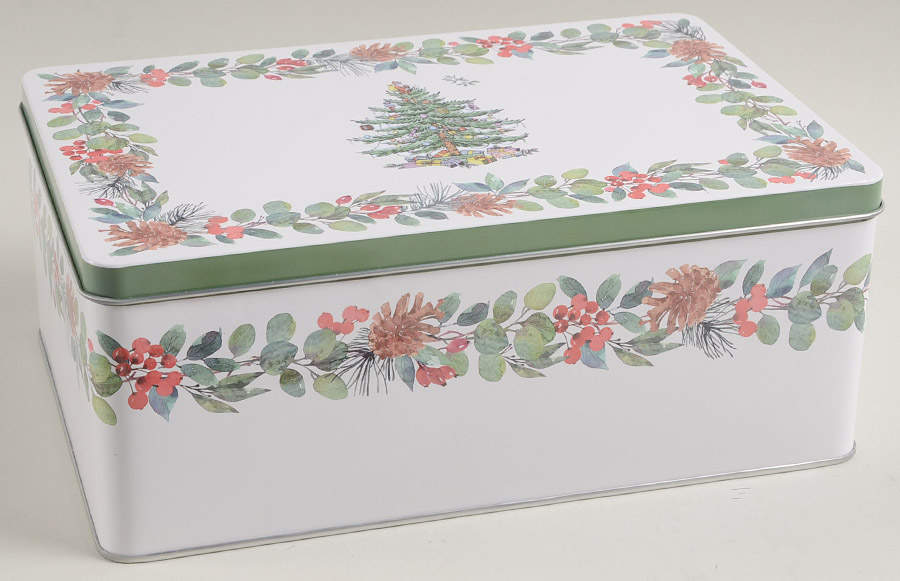 Christmas Tree Storage Tin by Spode-1
