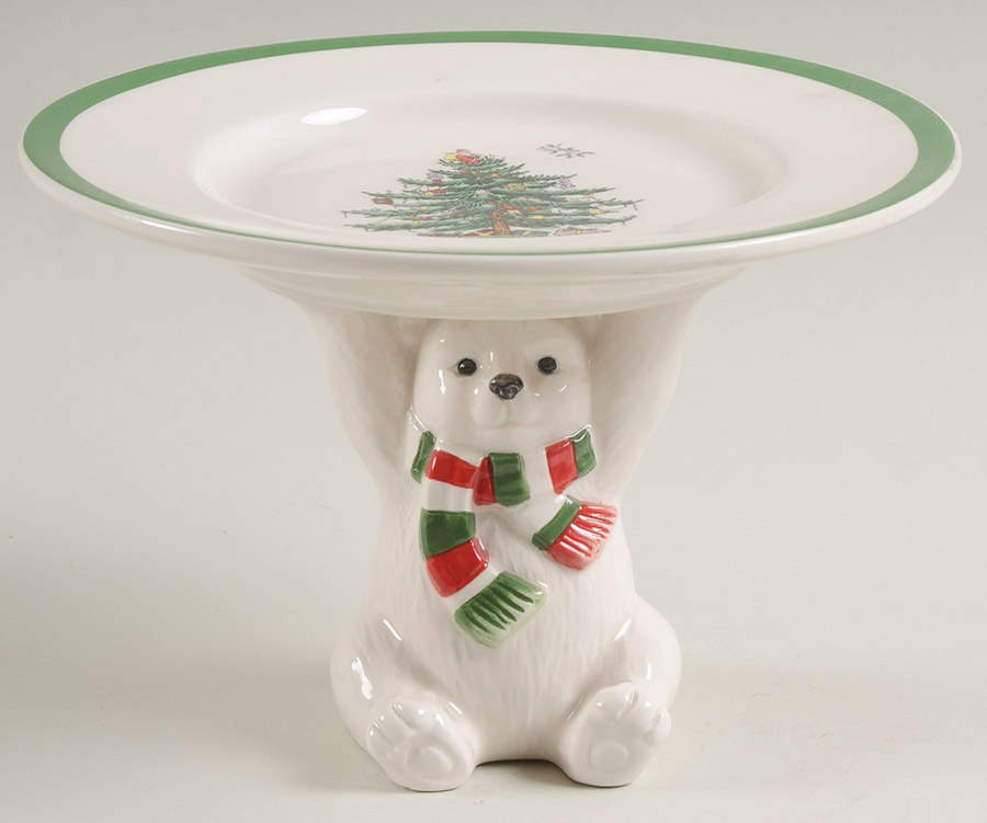 Christmas Tree Footed Small Cake Plate by Spode-1