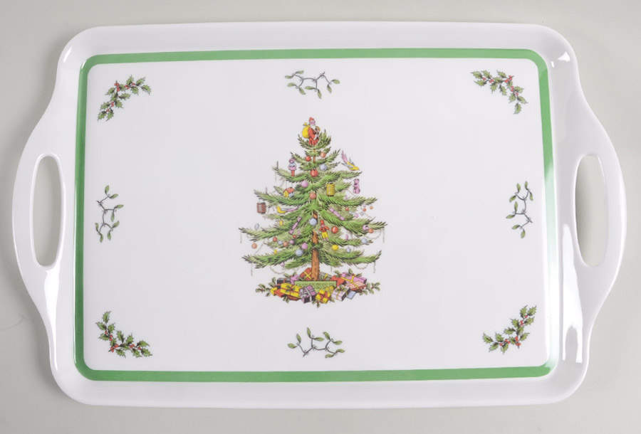 Christmas Tree 15" Handled Melamine Serving Tray by Spode-1