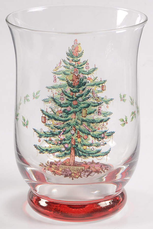 Christmas Tree 5" Hurricane 1-Pc Glassware by Spode-1