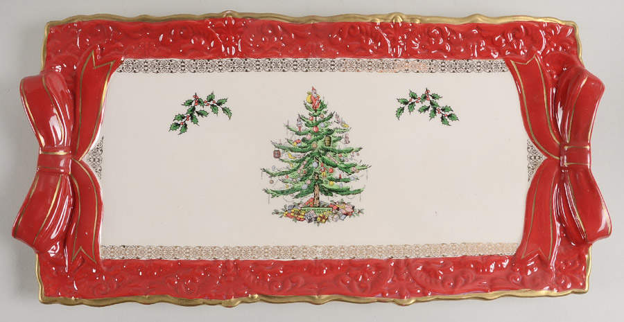 Christmas Tree 75th Anniversary 14" Sandwich Tray by Spode-1