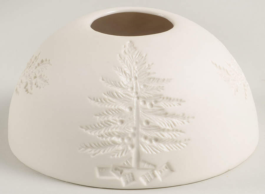 Christmas Tree Lithophane Candle Votive Globe by Spode-1