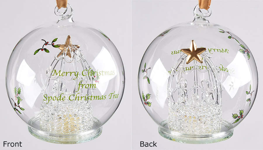 Christmas Tree Ornaments Glass Manger - Multicolor Led - Boxed by Spode-1