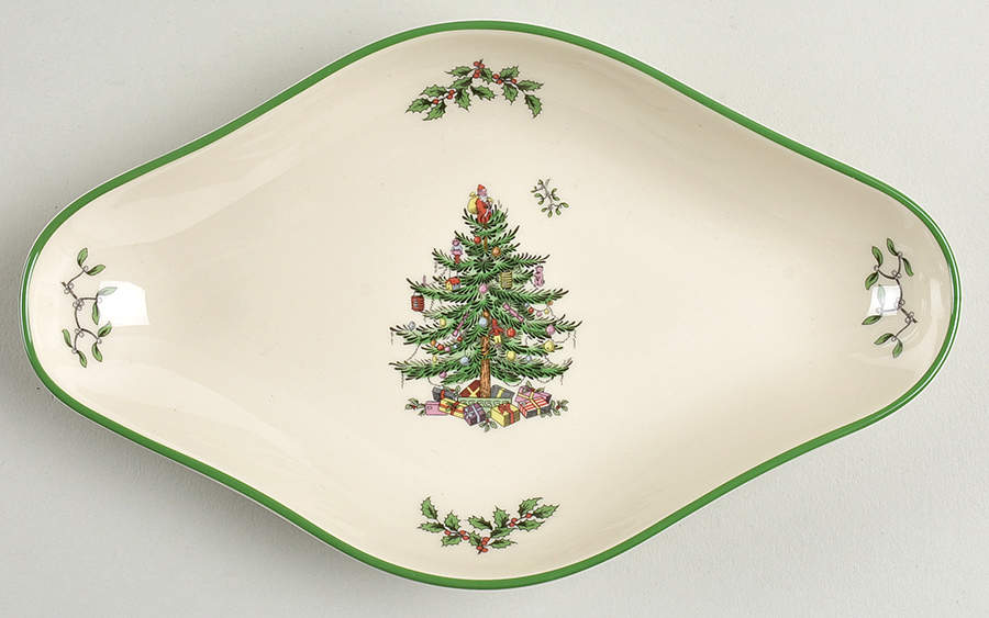 Christmas Tree 8" Pickle Dish by Spode-1