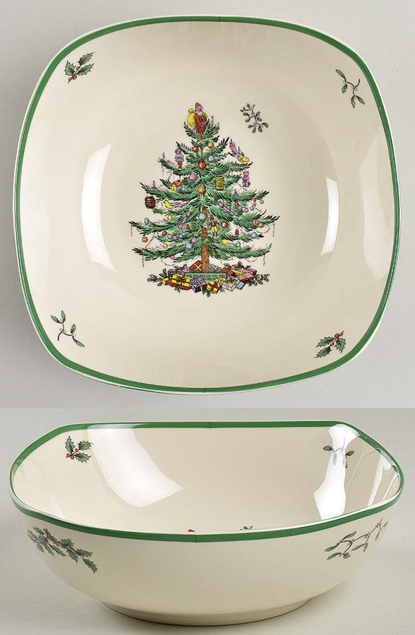 Christmas Tree 8" Square Bowl by Spode-1